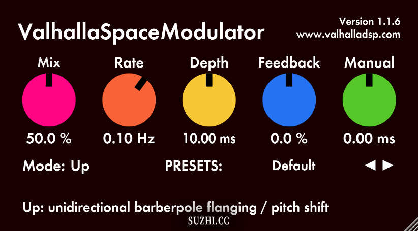 ValhallaDSPLLC的ValhallaSpaceModulator插件空间调制/镶边效果器_稣知音乐