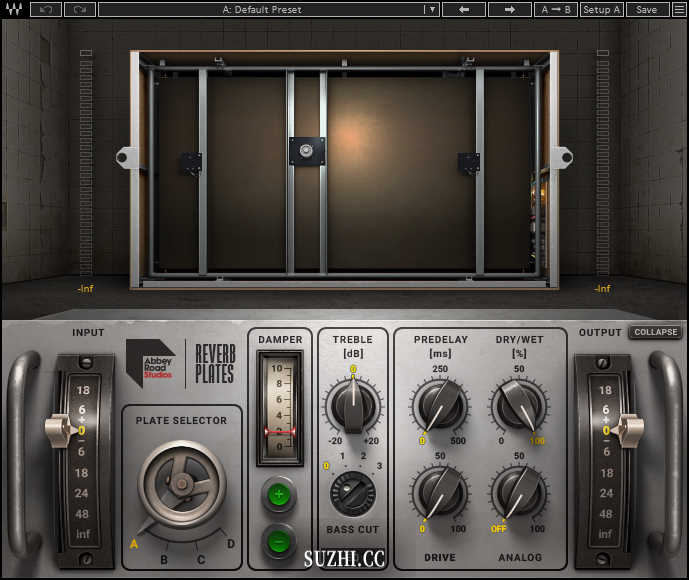 Waves的AbbeyRoadPlatesMono插件（板式混响效果器插件）_稣知音乐