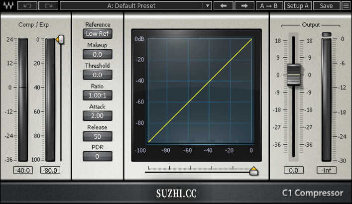 Waves的C1 comp Mono插件多功能动态处理压缩插件_稣知音乐
