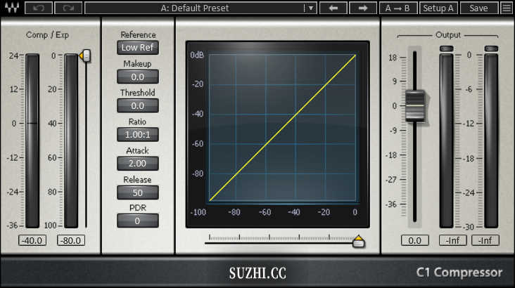 Waves的C1 comp Stereo插件立体声动态处理插件_稣知音乐